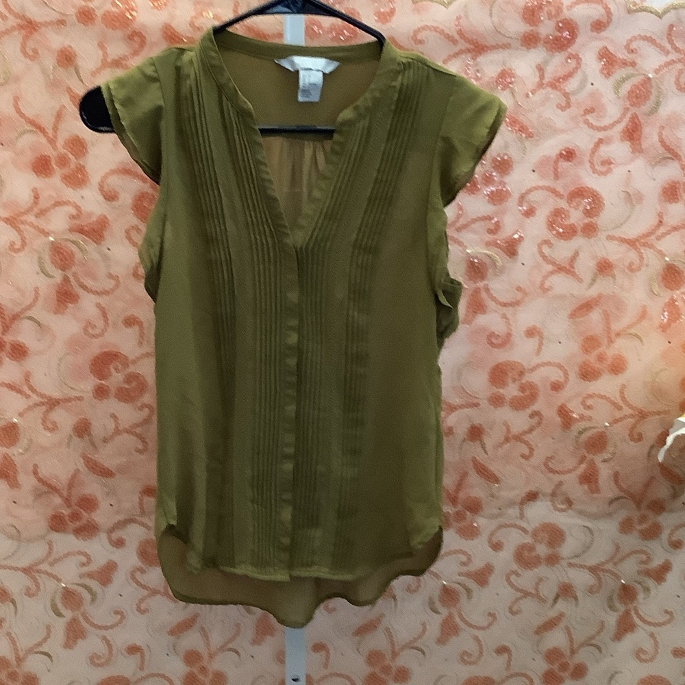 Chic Olive Cap Sleeve Blouse